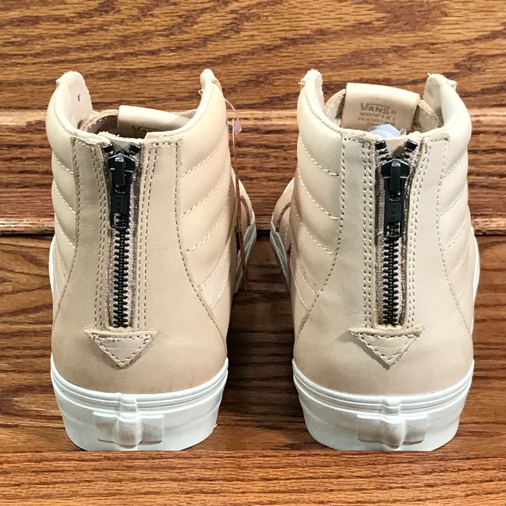 Vans Sk8-Hi Reissue Zip Veggie Tan Leather Shoes - Picture 5 of 7